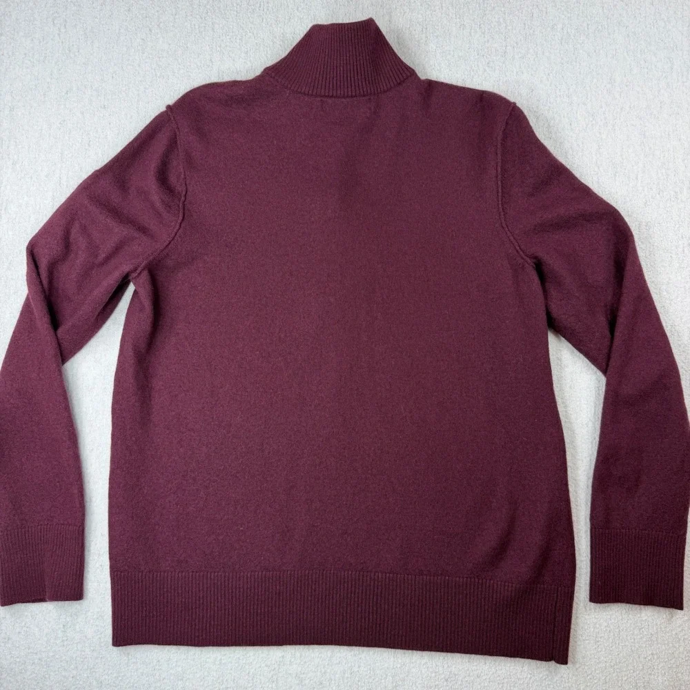 Banana Republic Mens Burgundy Merino Wool Quarter Zip Sweater 783643-01 Large